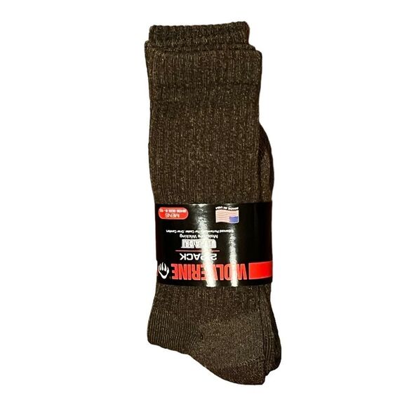 Wolverine Men’s Brown Ultra Dri 2 Pack Socks, Size L, NWT - Picture 2 of 5